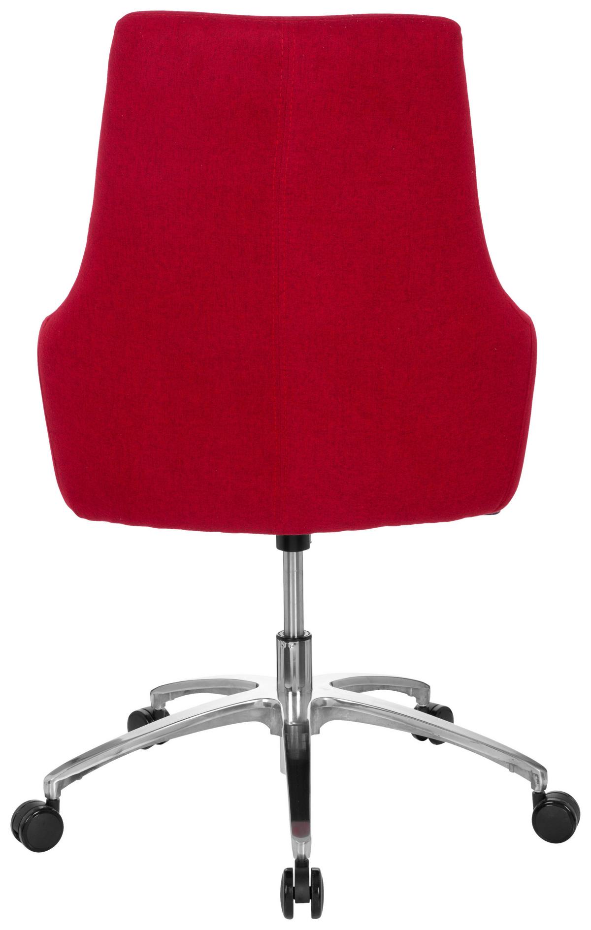 Bürostuhl Shake 100 Rot Bis 110 Kg - Silberfarben/Rot, Basics, Kunststoff/Textil (65/97/60cm) - MID.YOU