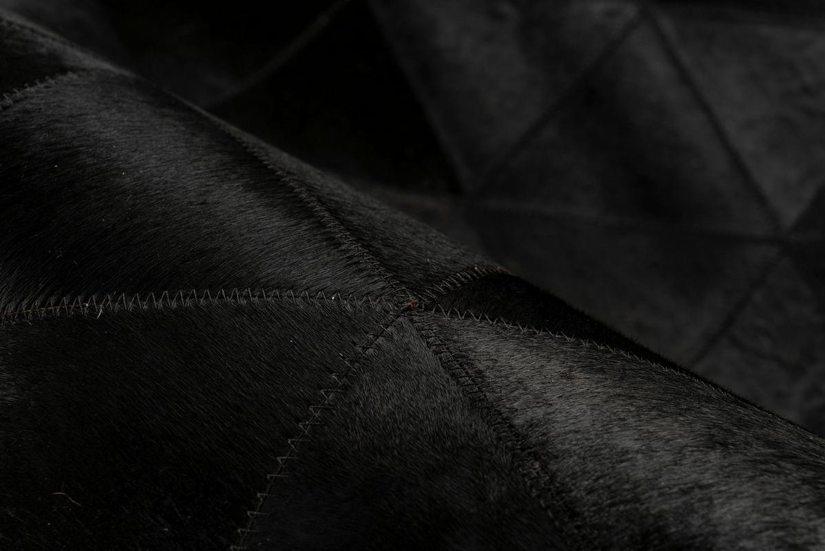 Lederteppich Ravi 200 - Schwarz, KONVENTIONELL, Leder (120/170cm) - Kayoom