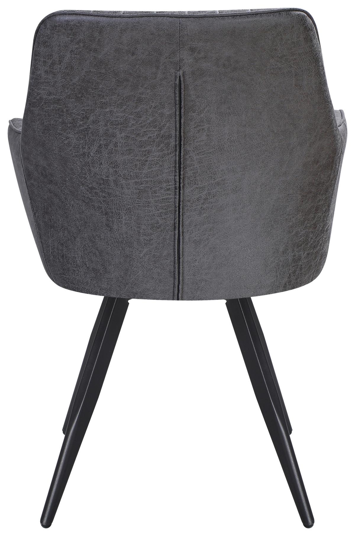 Stuhl Bella Webstoff Braun, 360° drehbar - Schwarz/Braun, KONVENTIONELL, Textil/Metall (63/90/61cm)