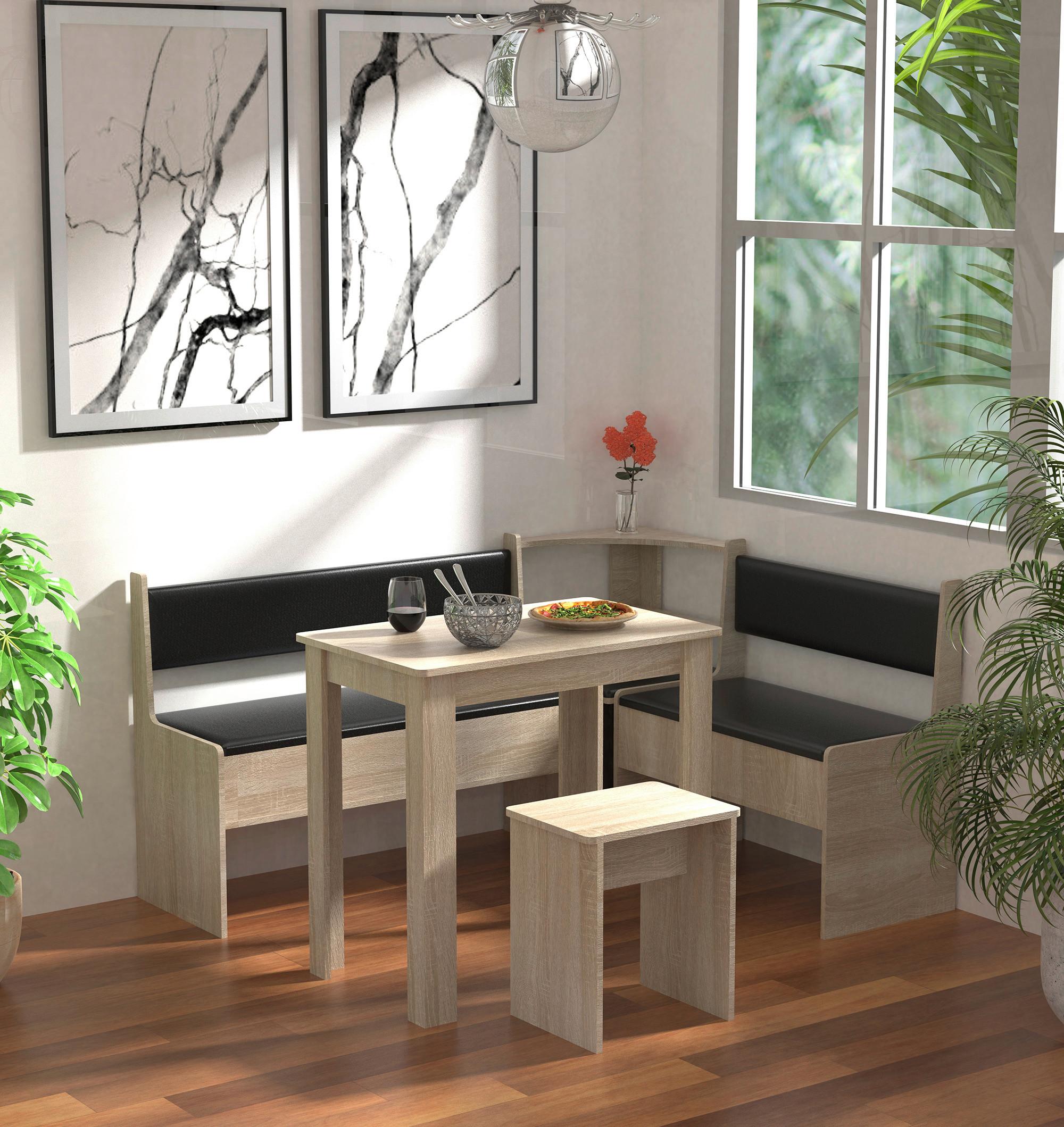 Eckbankgruppe Esal Sonoma Eiche S: 153/115 cm - Sonoma Eiche, MODERN, Holzwerkstoff (153/115cm) - MID.YOU
