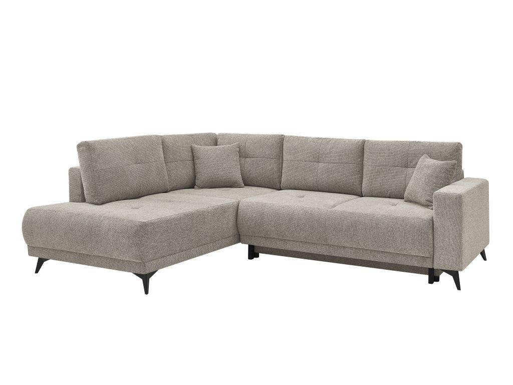 Rohová sedačka TEXAS, levá, svétle hnědá - černá/světle hnědá, Konvenční, dřevo (203/259cm) - Based