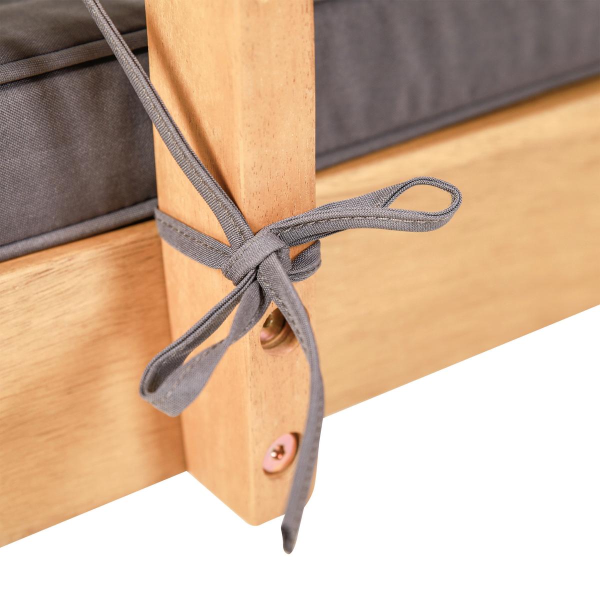 Gartenbank Holz 2-Sitzer Borkum Mit Sitzauflage - Akaziefarben/Grau, MODERN, Holz/Textil (198/78/68cm) - Greemotion