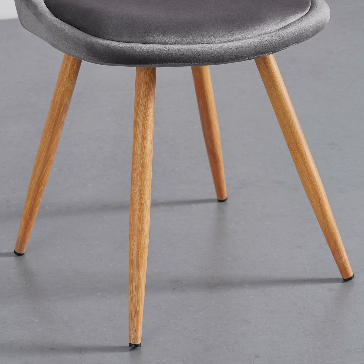 Jídelní židle IRIS - barvy dubu/tmavě šedá, Moderní, kov/textil (49/87/55cm) - Modern Living