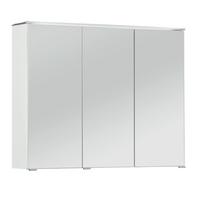 Spiegelschrank mit LED + Türendämpfer B: 90cm Weiß - Weiß, MODERN, Glas/Holzwerkstoff (90/72/18cm)