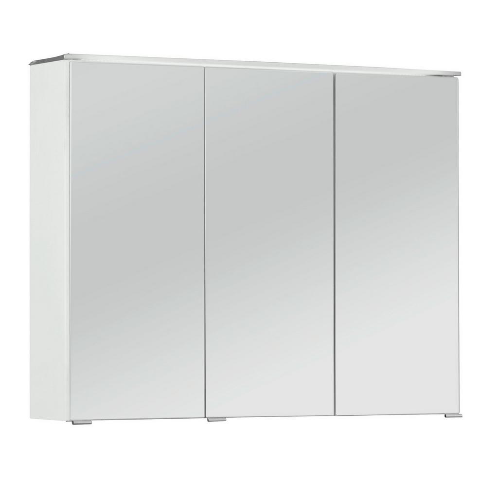 Spiegelschrank mit LED + Türendämpfer B: 90cm Weiß