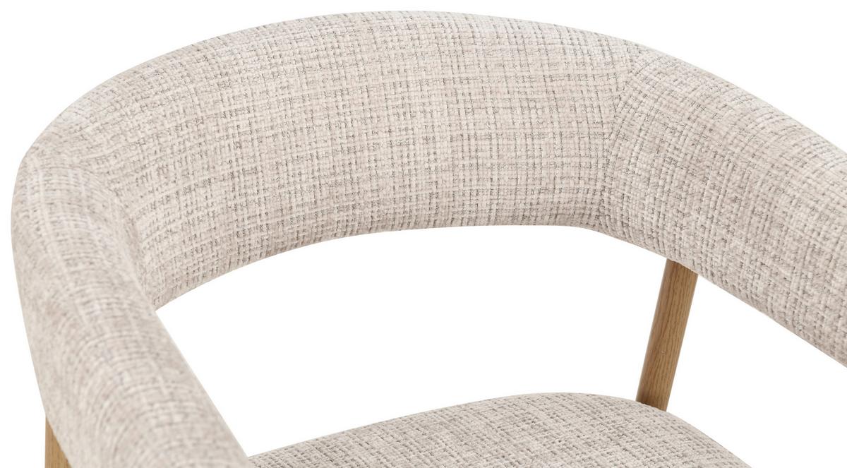 Barhocker Flora Beige/Eichefarben B: 53 cm - Eichefarben/Beige, MODERN, Holz/Textil (53/93/55cm) - Livetastic