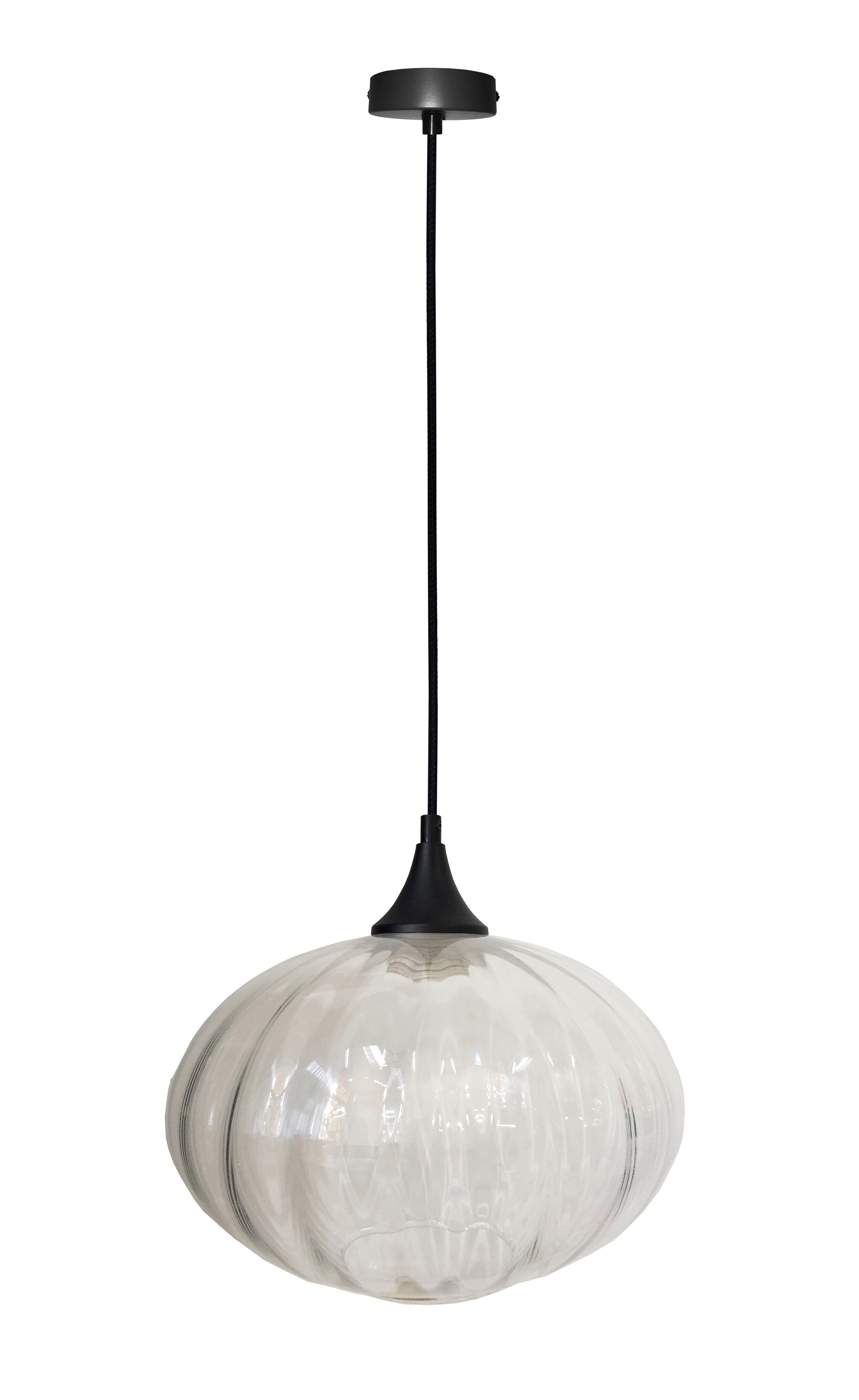 PENDELLEUCHTE 50101277 EXETER - Schwarz, KONVENTIONELL, Glas/Metall (26.5/26.5/90cm)