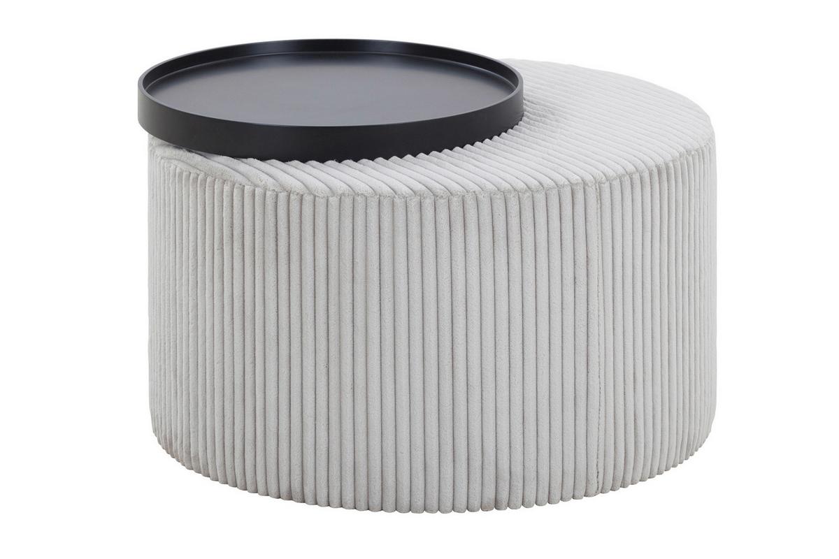 Couchtisch Grau, Schwarz L: 70 Cm - Schwarz/Grau, Design, Holzwerkstoff/Textil (70/70/44cm) - Livetastic