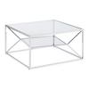 KONFERENČNÝ STOLÍK ANGEL II - chrómová, Modern, kov/sklo (70/70/38cm) - Mömax