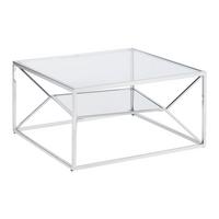 KONFERENČNÝ STOLÍK ANGEL II - chrómová, Modern, kov/sklo (70/70/38cm) - Mömax