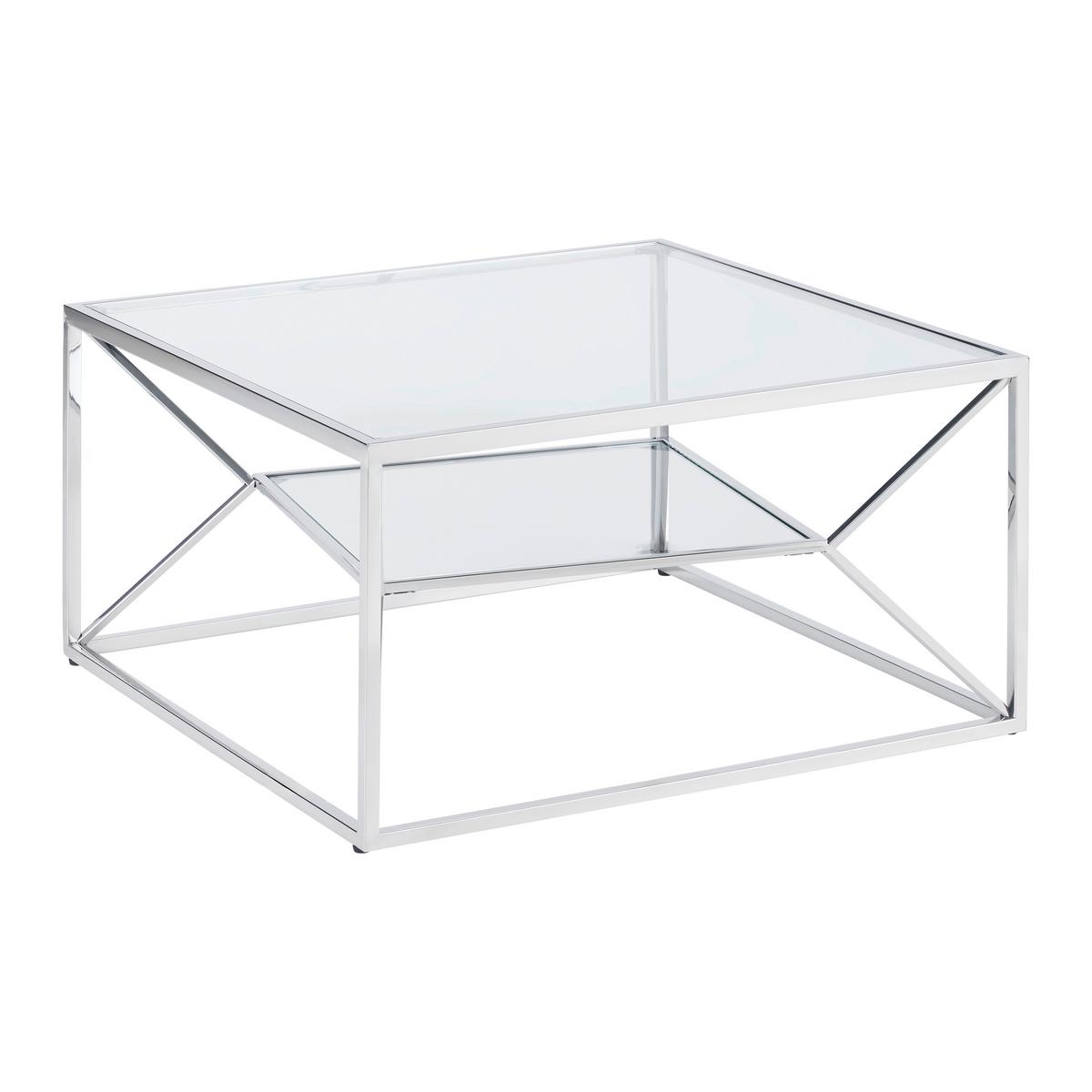 KONFERENČNÝ STOLÍK ANGEL II - chrómová, Modern, kov/sklo (70/38/70cm) - Mömax