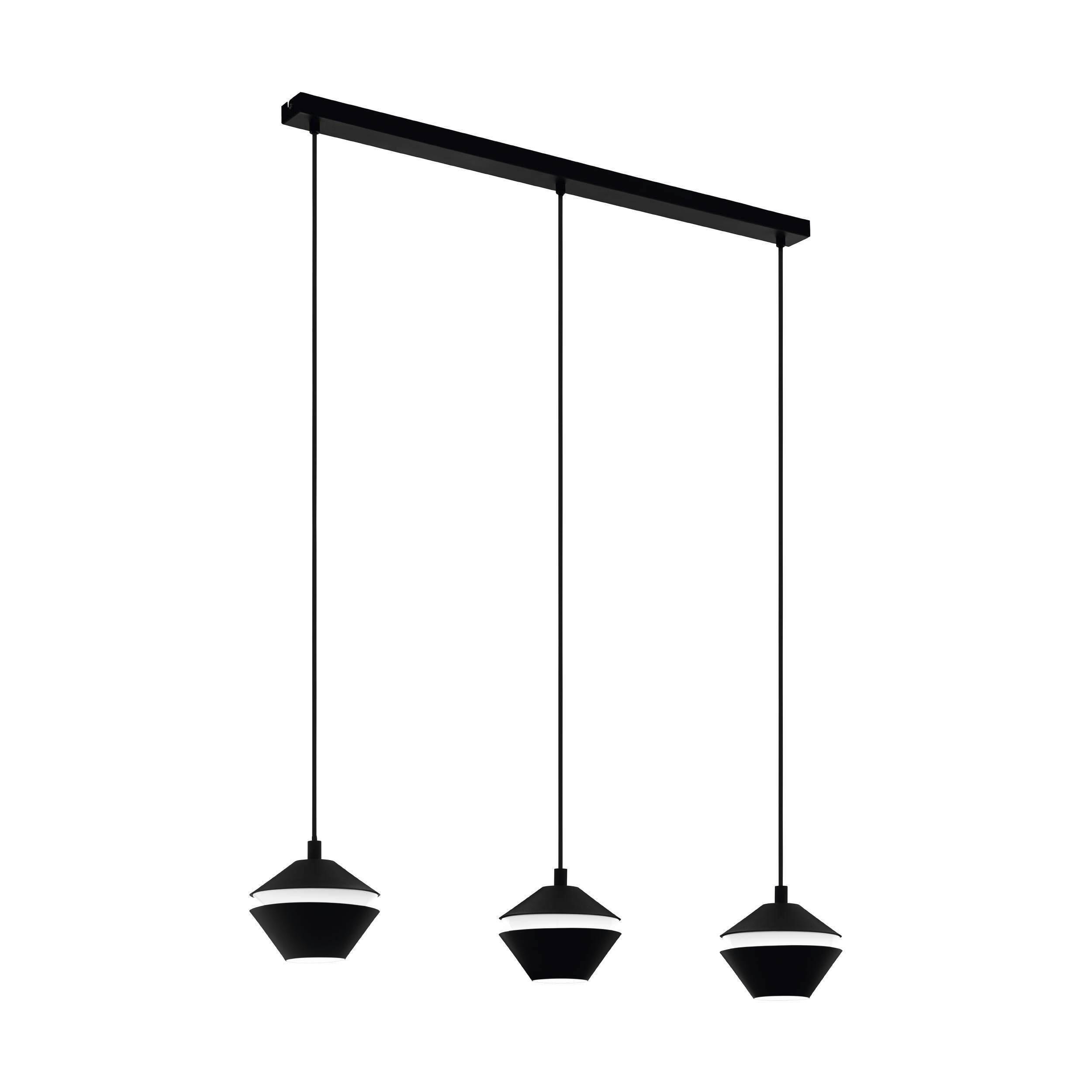 LED-Hängeleuchte 98682* Perpigo - Schwarz/Weiß, Design, Kunststoff/Metall (86,5/16,5/110cm) - Eglo