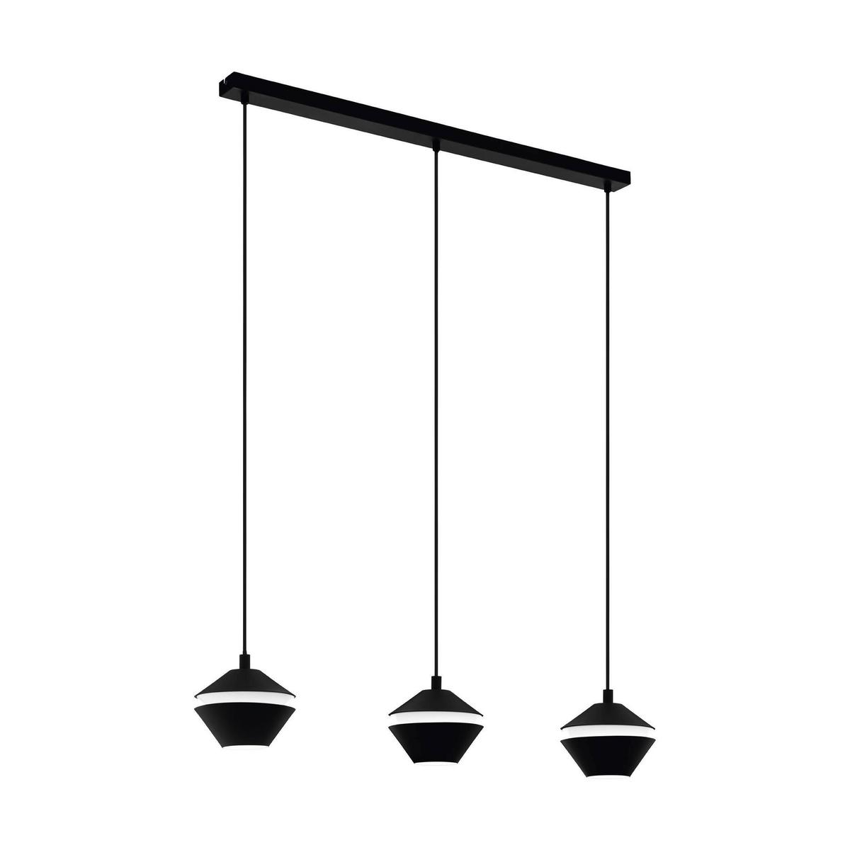 LED-Hängeleuchte 98682* Perpigo - Schwarz/Weiß, Design, Kunststoff/Metall (86,5/16,5/110cm) - Eglo