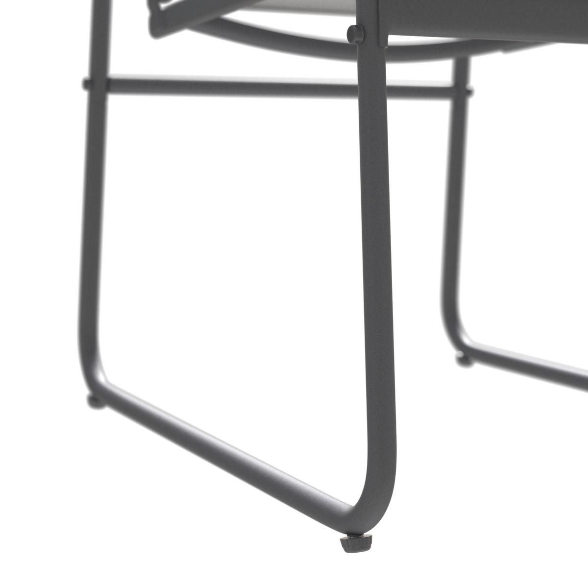 Balkonset Braga - Anthrazit/Hellgrau, MODERN, Textil/Metall - Beldano