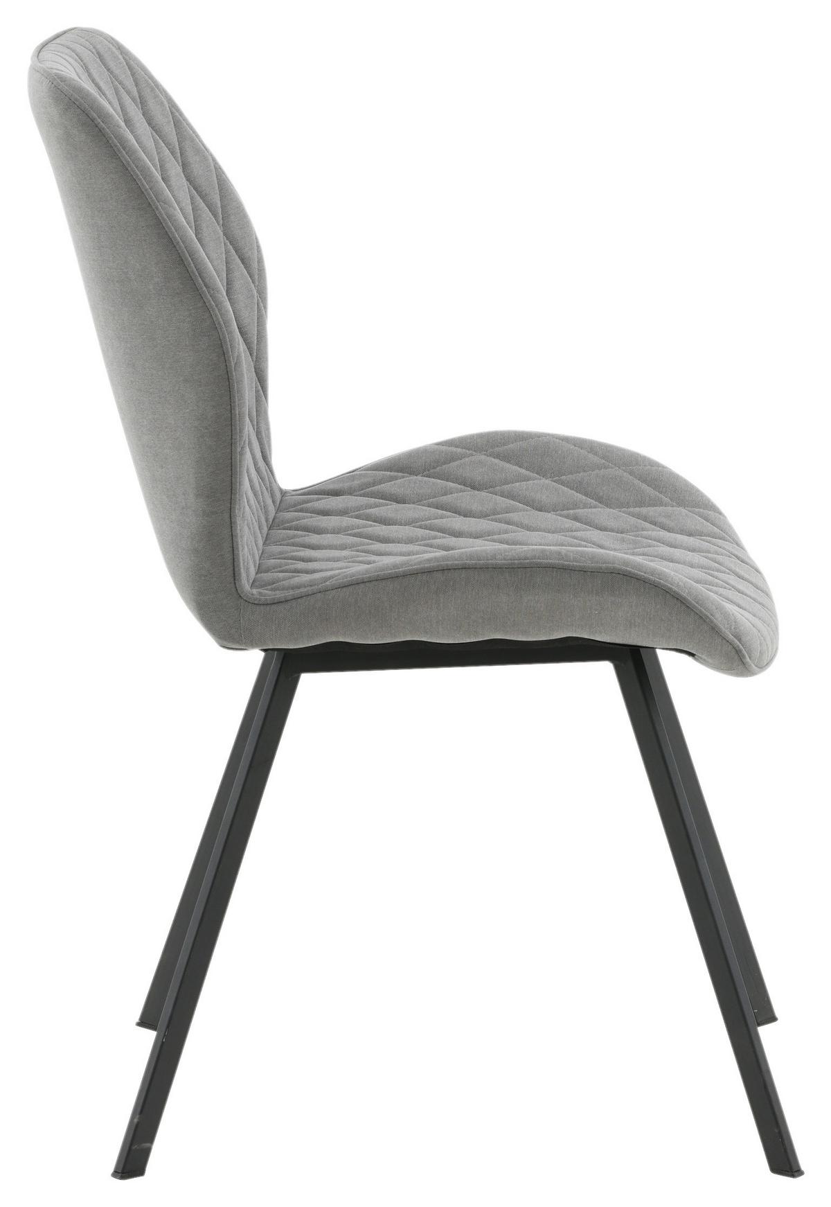 Stuhl-Set Gemma - Schwarz/Grau, Design, Textil/Metall (50/90/63cm) - Livetastic