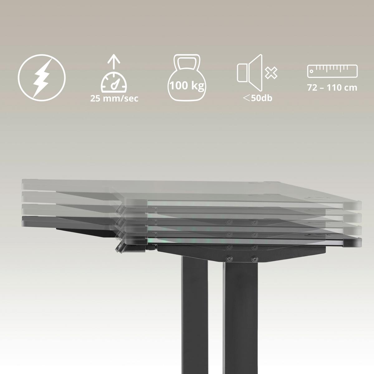 SCHREIBTISCH Worktime Game Schwarz L: 140cm - Schwarz, MODERN, Holz/Metall (140/80/72-110cm) - MID.YOU