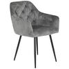 Armlehnstuhl-Set Tina I S Grau - Schwarz/Grau, MODERN, Textil/Metall (56/81/62cm) - MID.YOU