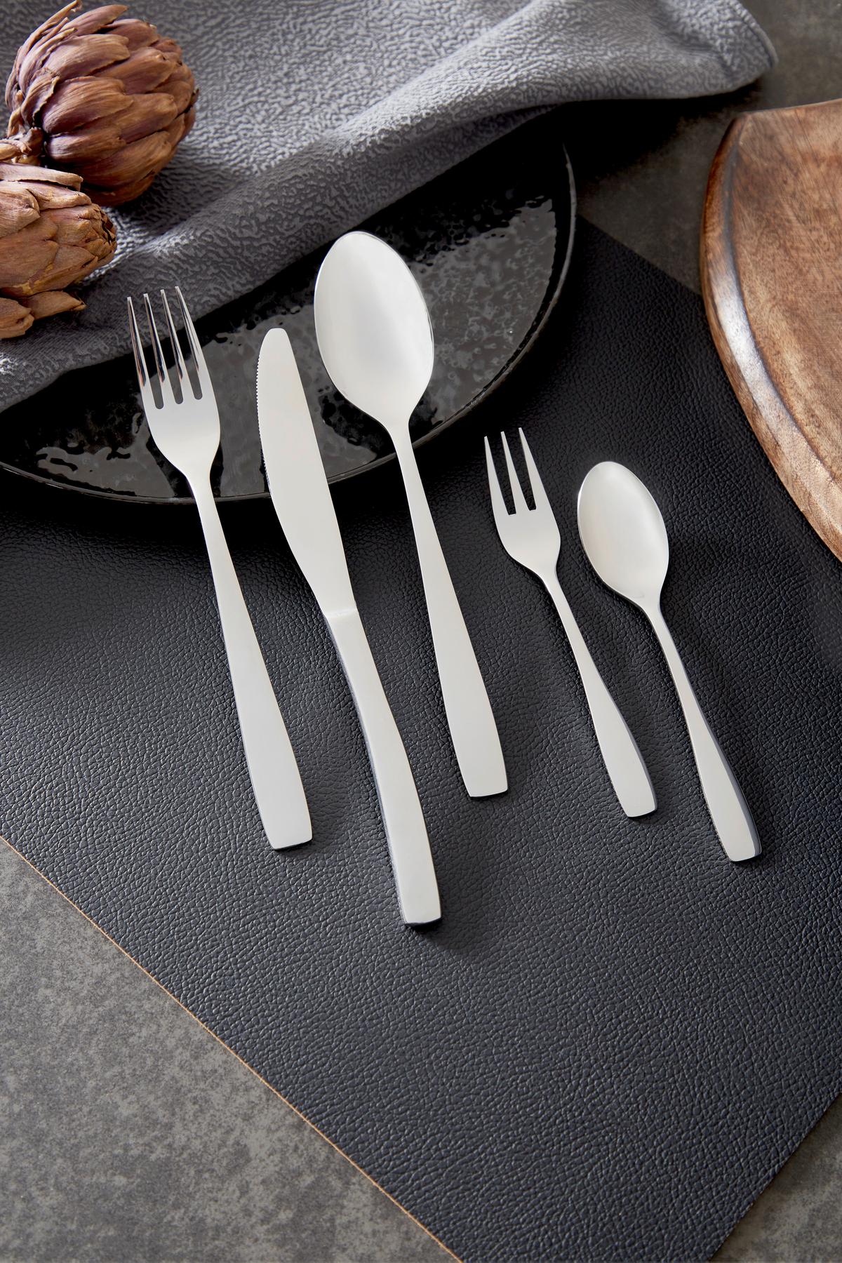 BESTECKSET STEFAN - Edelstahlfarben, MODERN, Metall - Luca Bessoni