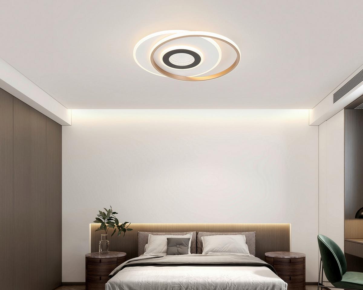 STROPNÍ LED SVÍTIDLO KITKOL - bílá/černá, Moderní, kov/plast (48/40/6cm) - Mömax