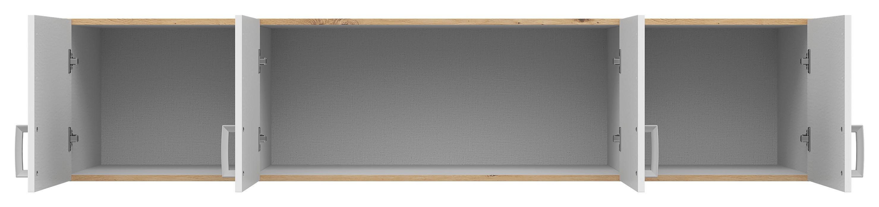 Nadstavec BRANDO 181cm dekor dub Artisan/biela matná - dub artisan/strieborná, Konventionell, kompozitné drevo/plast (181/39/54cm)