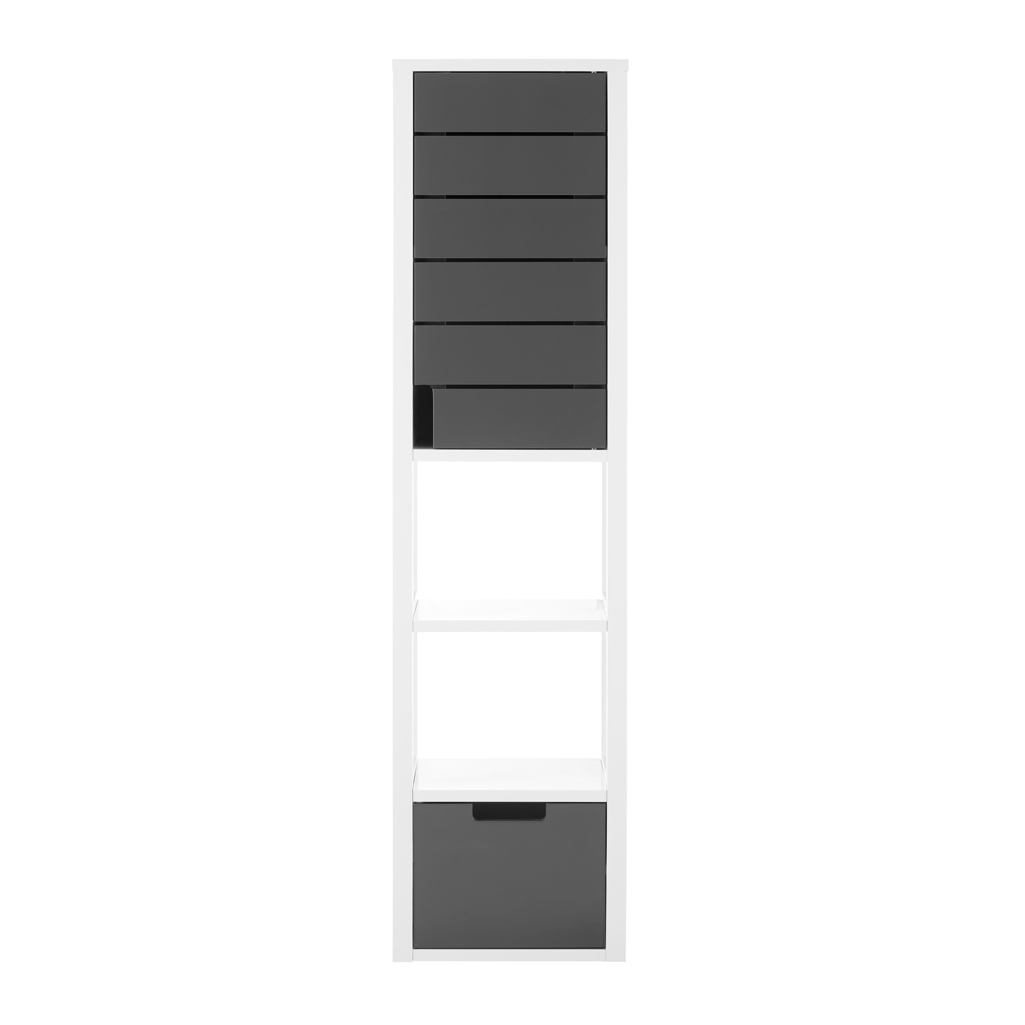 Vysoká Skříňka Tia - šedá/bílá, Moderní (30/116/24cm) - P & B