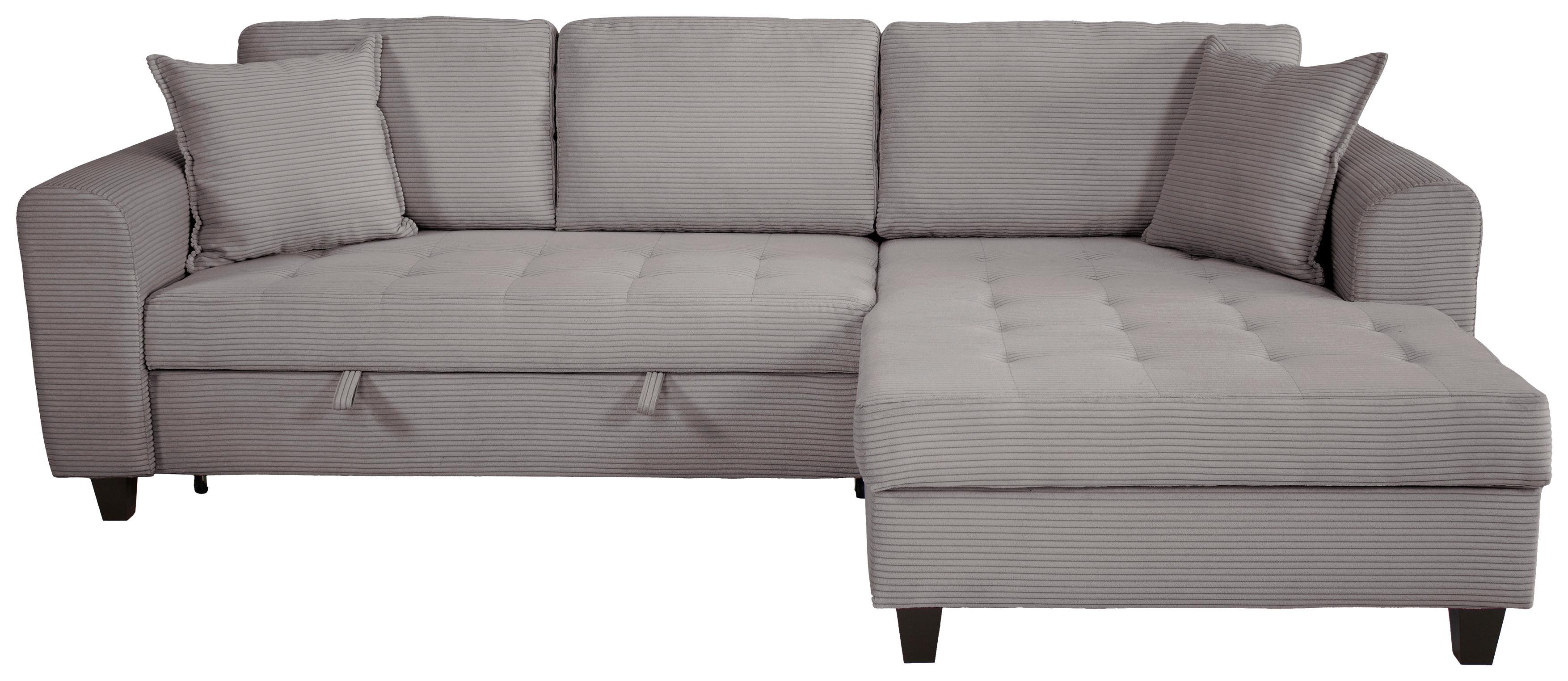 Ecksofa Moritz Grau S: ca. 265x155 cm - Grau, Trend, Textil (265/155cm)