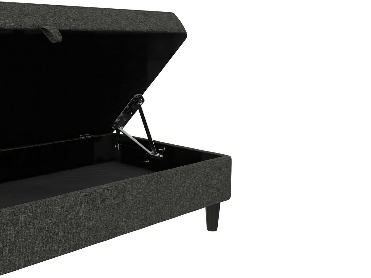 Hocker Hannover Anthrazit, mit Stauraum - Anthrazit/Schwarz, Basics, Textil (130/43/69cm) - Livetastic