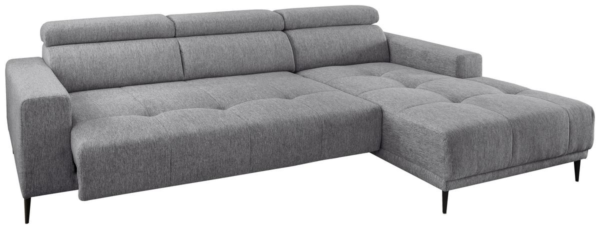 Ecksofa Intera Dunkelgrau S: 276x188 Cm - Dunkelgrau/Schwarz, KONVENTIONELL, Textil (276/188cm) - Livetastic