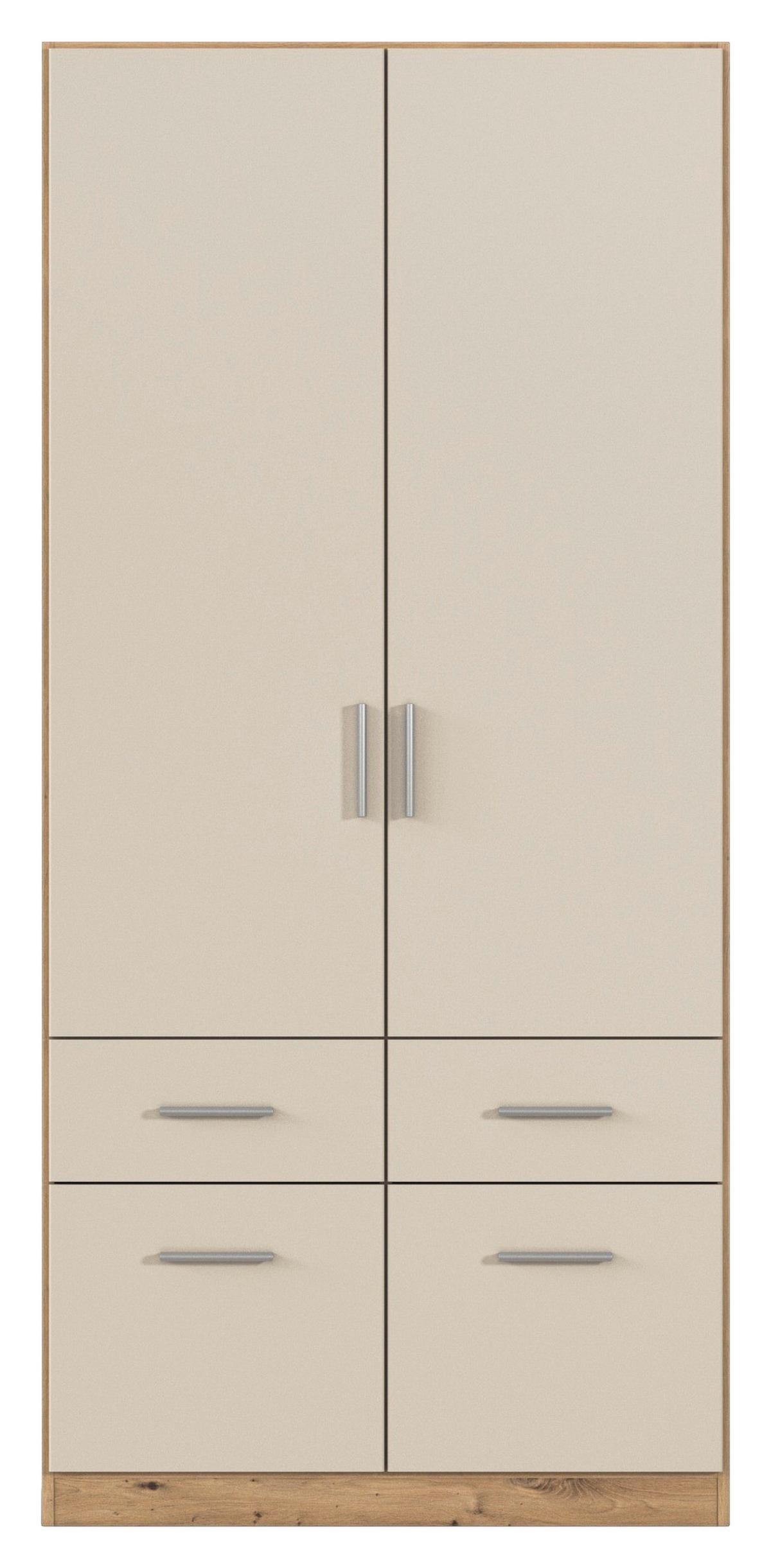 Kleiderschrank Celle Matt Champagner B: 91 cm - Champagner/Eiche Artisan, Trend, Holzwerkstoff (91/197/54cm)