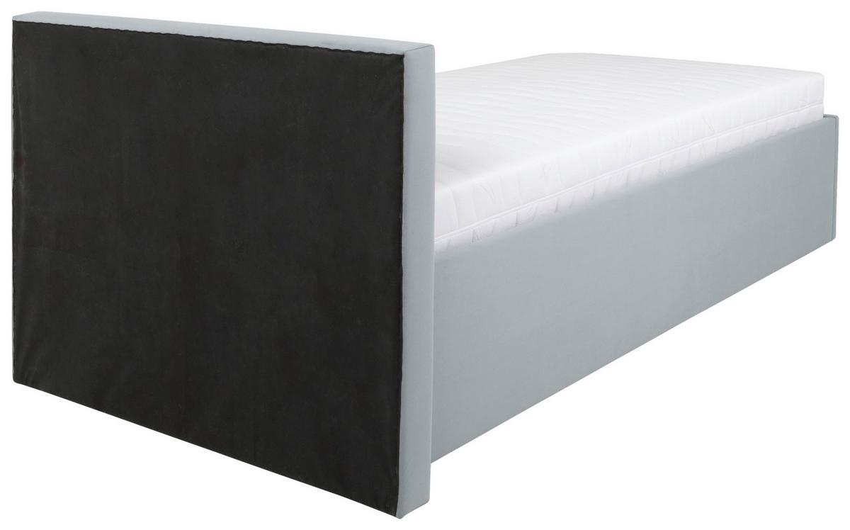 Čalouněná postel ANADIA 90x200cm - šedá/barvy chromu, Moderní, kov/dřevo (90/200cm) - MID.YOU