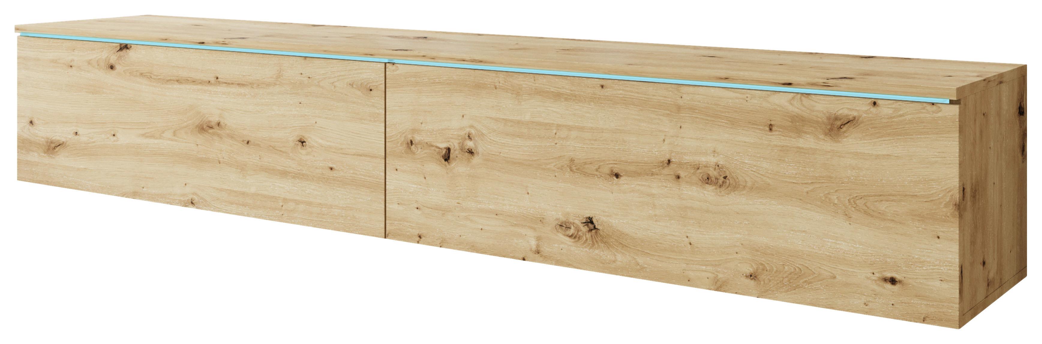 Nízka komoda dub Artisan dekor - sivá/dub artisan, Basics, kompozitné drevo/plast (180/30/33cm) - P & B