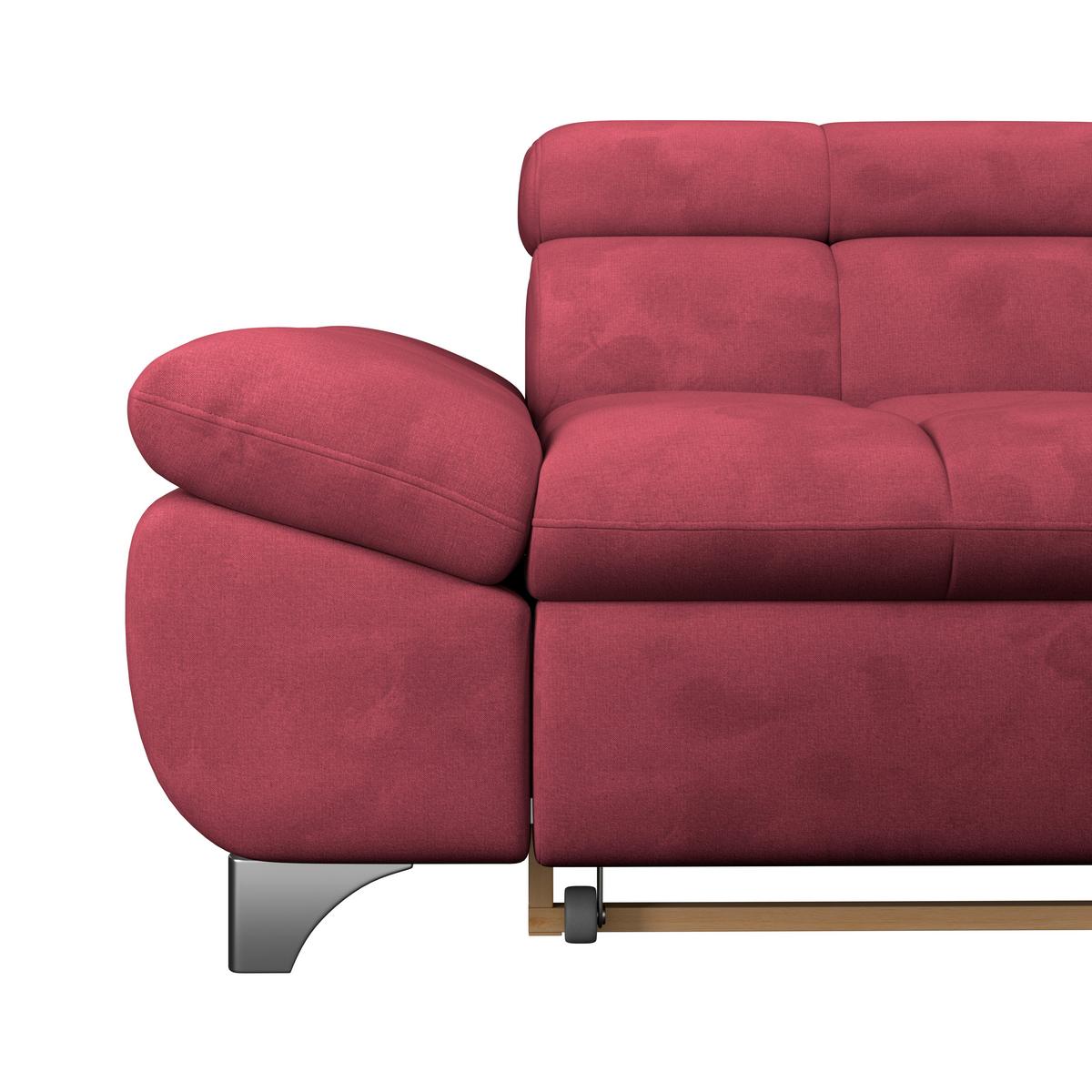 Ecksofa Gemini Rot, B: 312cm - Chromfarben/Rot, KONVENTIONELL, Textil (312/234cm)
