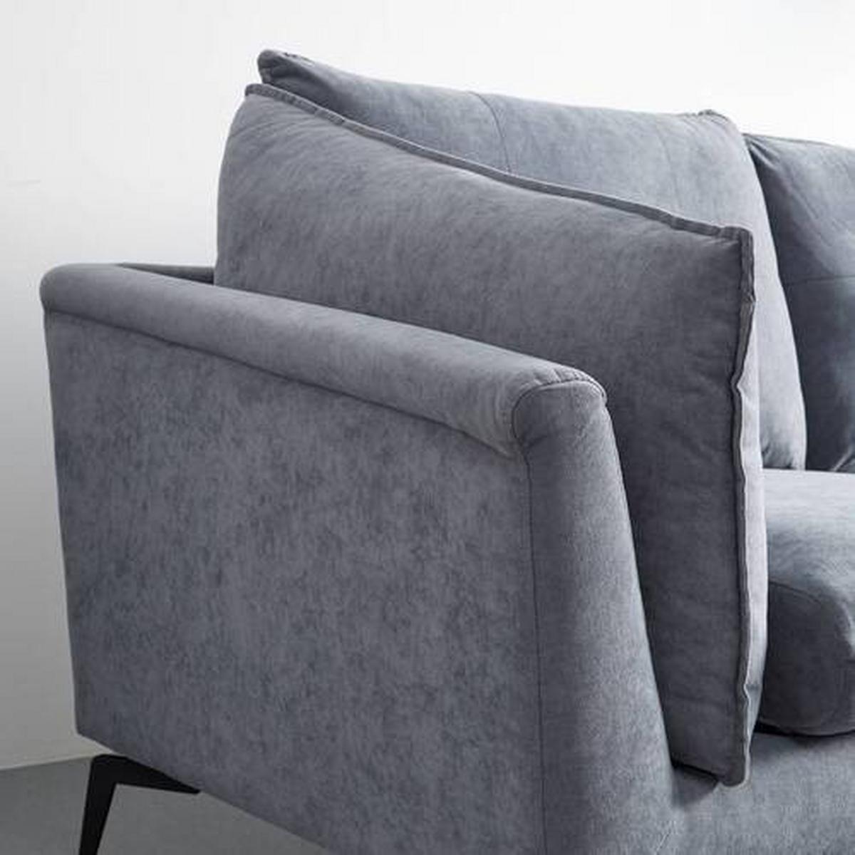 Sedacia súprava SANDRO sivá - čierna/sivá, Modern, kov/drevo (258/86/160cm) - Bessagi Home