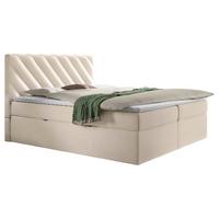 Boxspringbett mit Topper Beige 160x200 cm Gusto - Beige/Schwarz, MODERN, Textil (160/200cm) - MID.YOU
