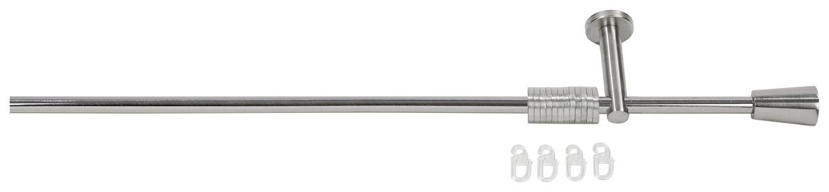 Rundstangengarnitur 2-Lfg Jocy Edelstahlfarben L: 120 cm - Edelstahlfarben, KONVENTIONELL, Kunststoff/Metall (120cm) - Ondega