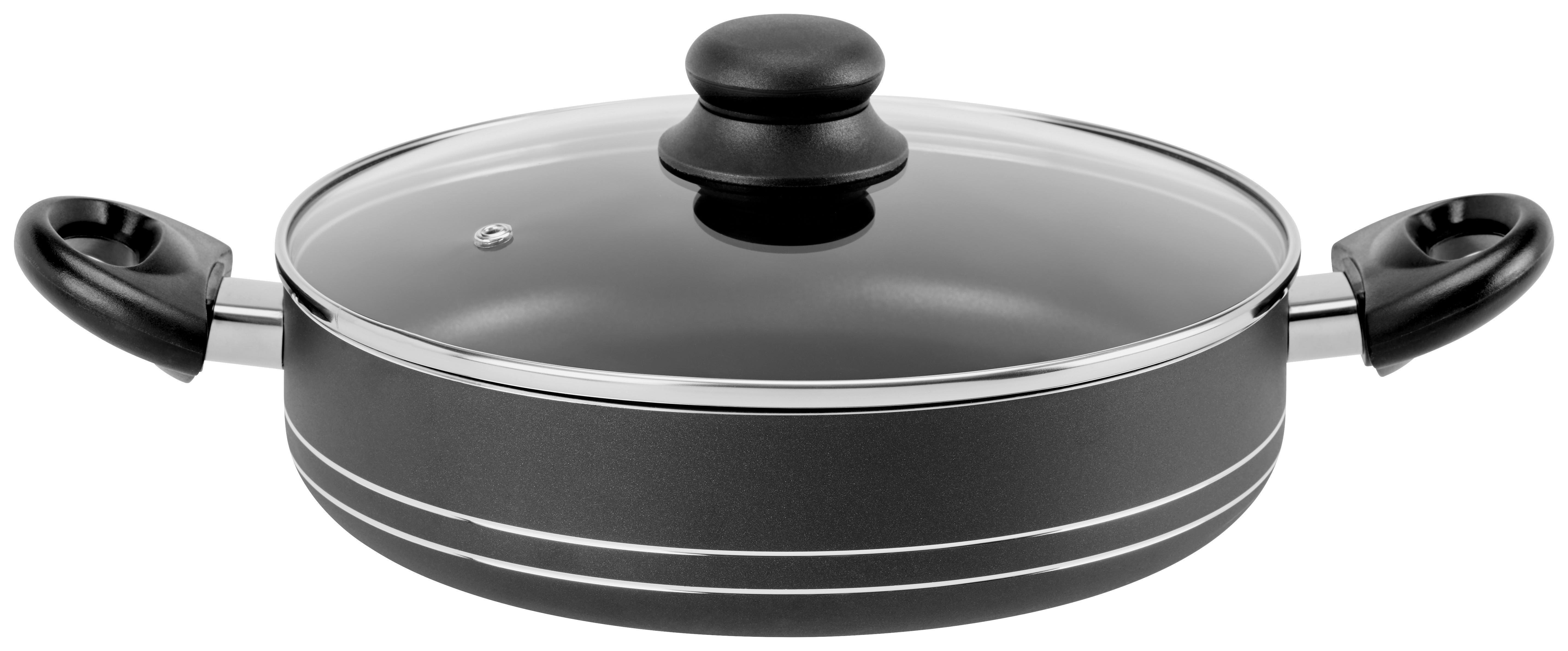 Tálalóserpenyő Verena - nemesacélszínű/fekete, Modern, műanyag/Üveg (26/6,5cm) - Luca Bessoni