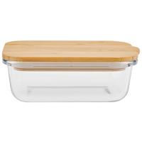 Vorratsdose aus Glas Vivienne ca. 350 ml - Klar/Naturfarben, ROMANTIK / LANDHAUS, Glas/Holz (14,5/10/5cm) - James Wood