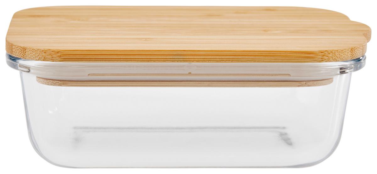 Vorratsdose aus Glas Vivienne ca. 350 ml - Klar/Naturfarben, ROMANTIK / LANDHAUS, Glas/Holz (14,5/10/5cm) - James Wood