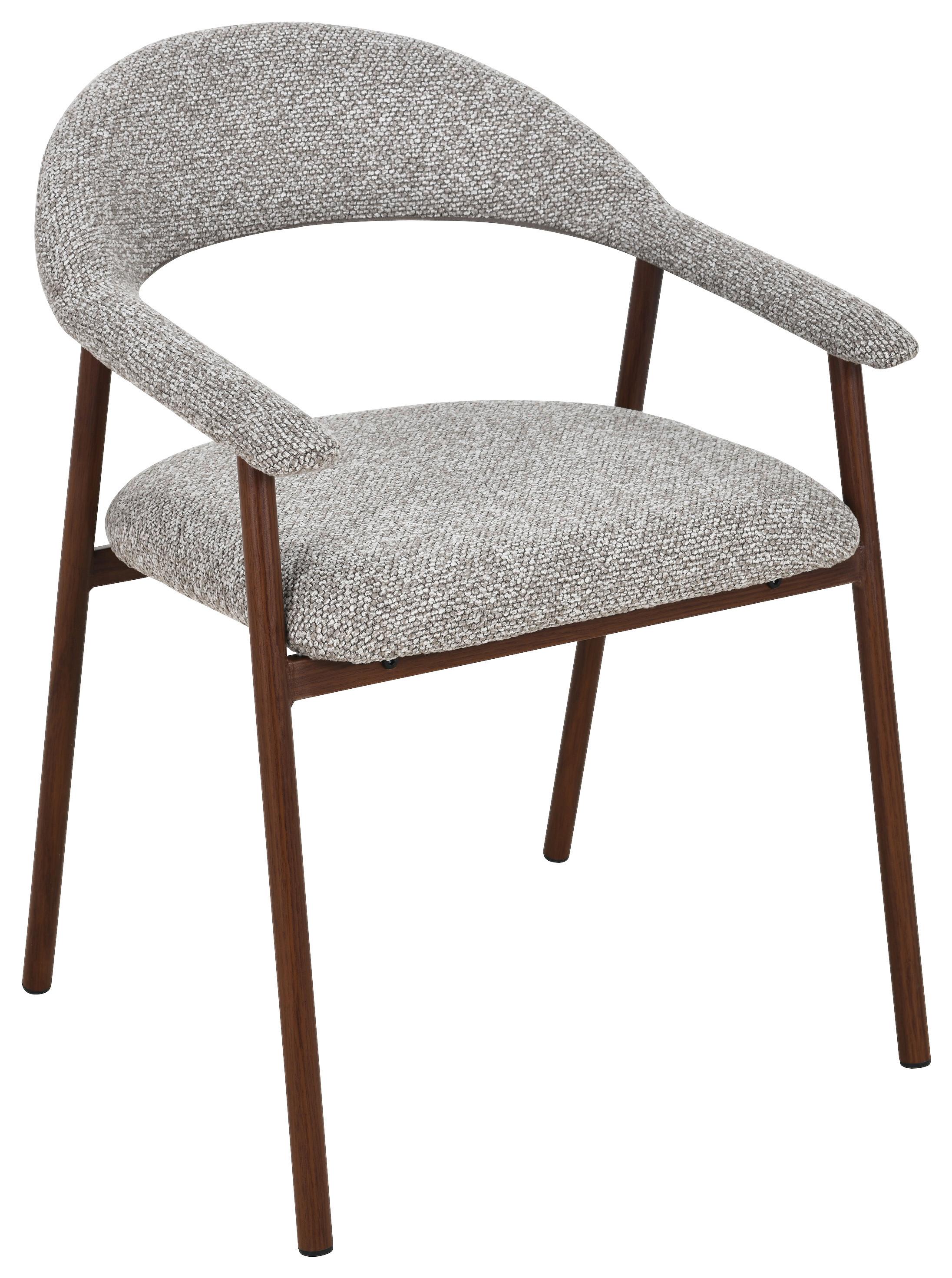 Armlehnstuhl Linea Taupe B: 59 cm - Taupe/Walnussfarben, Basics, Holz/Textil (59/75/62cm) - Livetastic