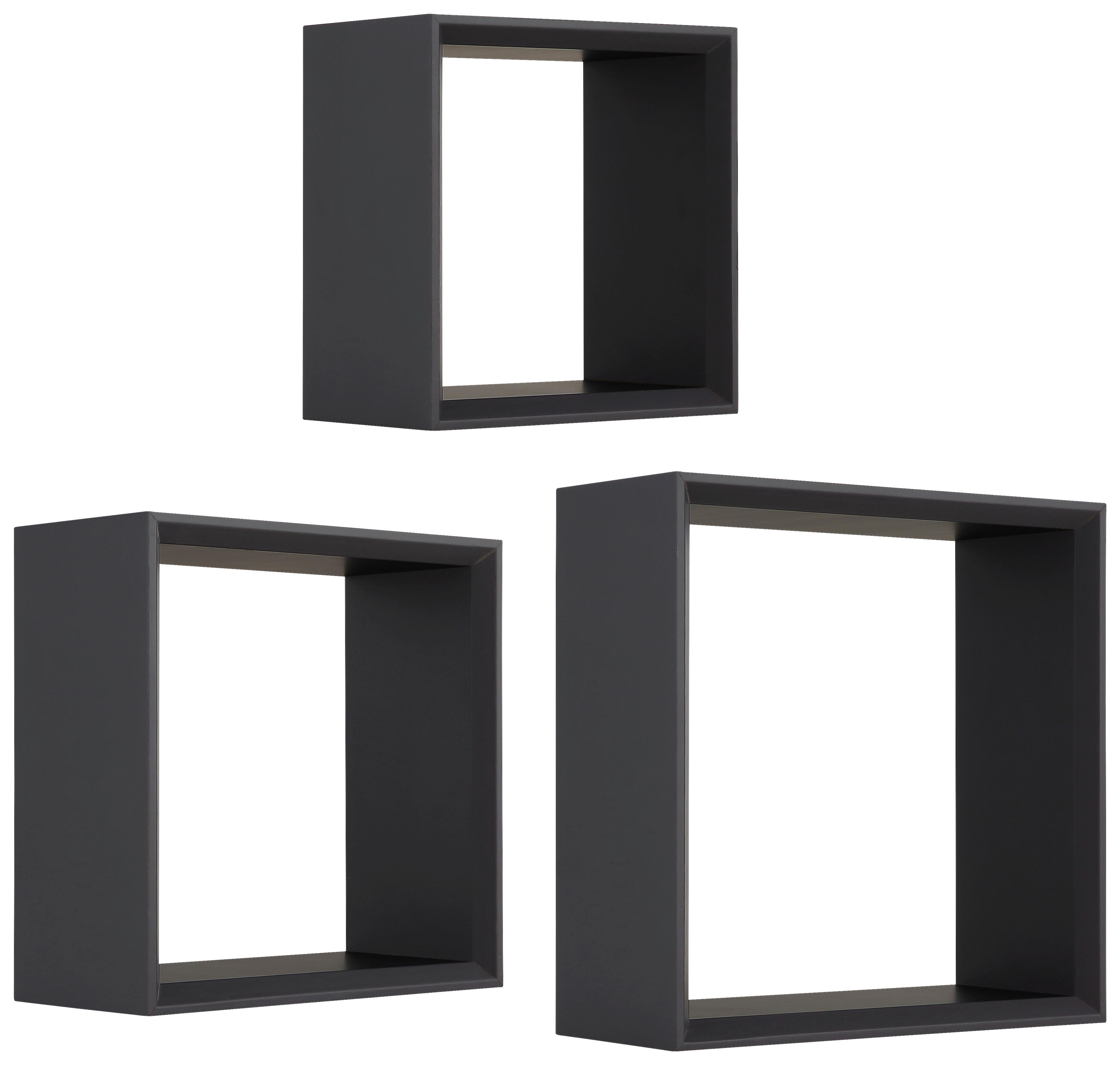 Wandregal Maxima, 3-Teilig Antharzit, B: 30cm - Anthrazit, Trend, Holzwerkstoff (30/12/30cm)