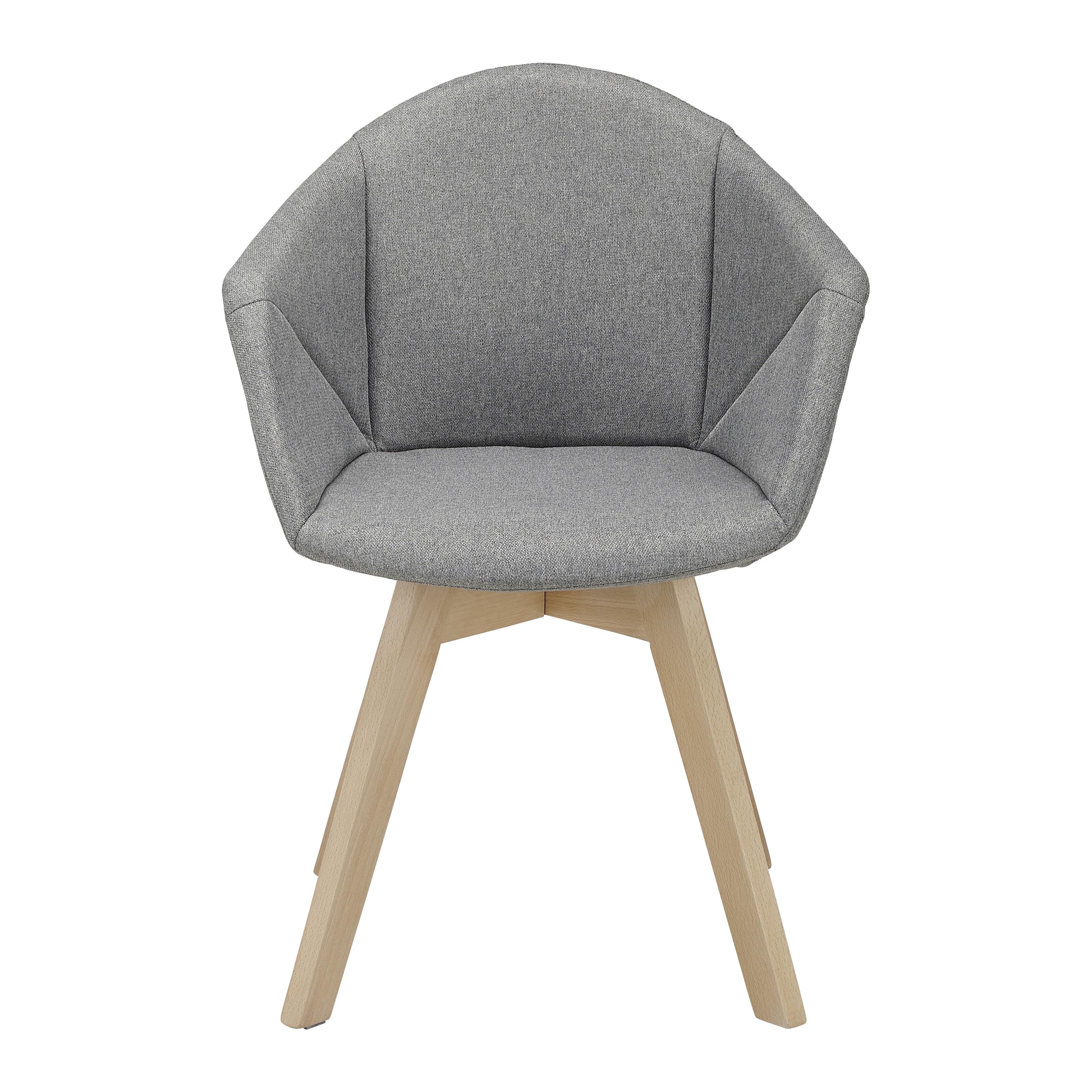 Jídelní Židle Alicia - šedá/barvy buku, Moderní, dřevo/textil (60/81/56,5cm) - Bessagi Home