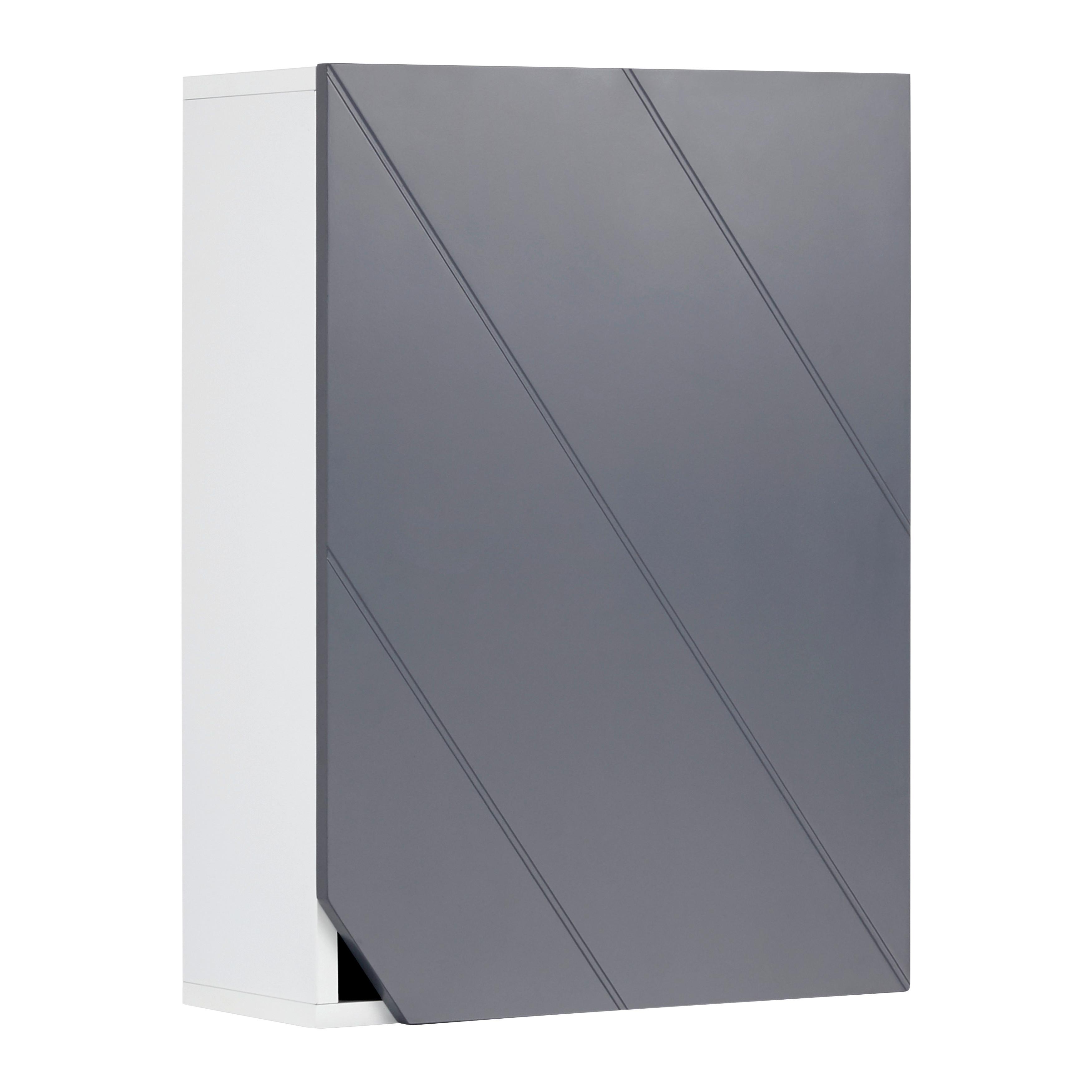 Závěsná skřiňka ROCCO - šedá/bílá, Moderní, dřevo (42,6/60/20cm) - Bessagi Home