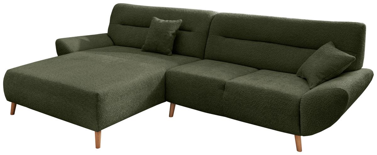 Ecksofa Drago, Waldgrün S: 166x290 cm - Waldgrün/Wildeiche, KONVENTIONELL, Textil (166/290cm) - MID.YOU