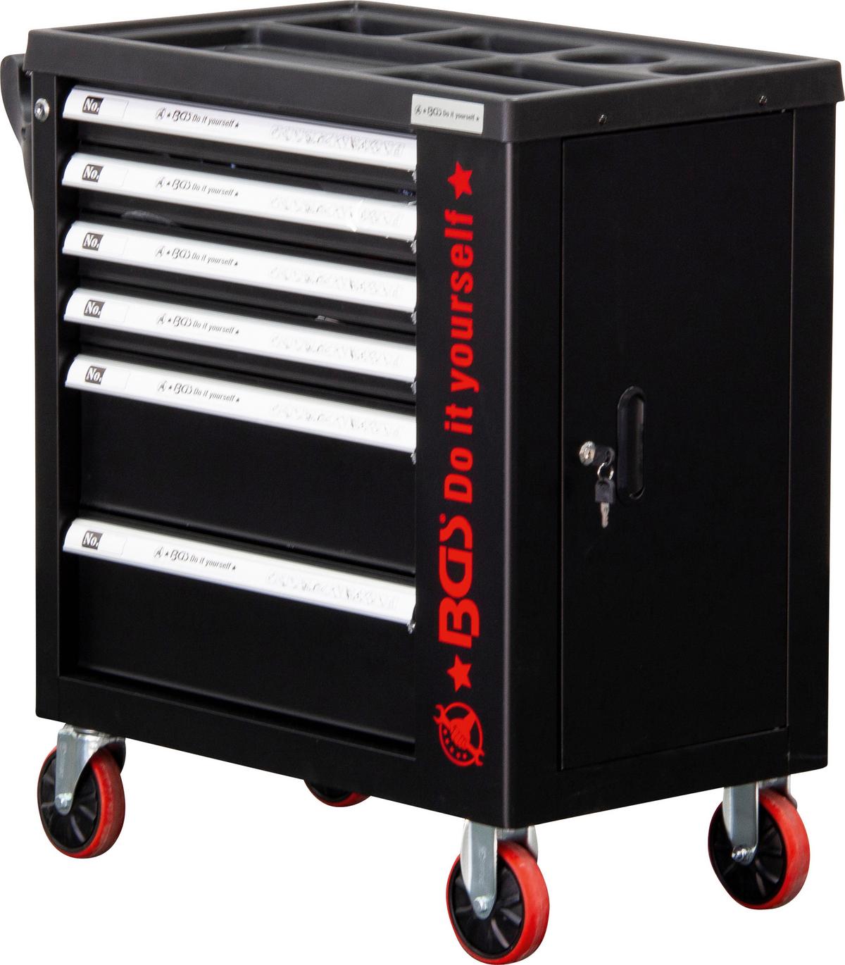 Werkstattwagen Leer Schwarz/Rot B: 74,98 cm - Rot/Schwarz, Basics (74,98/87,97/45,5cm)