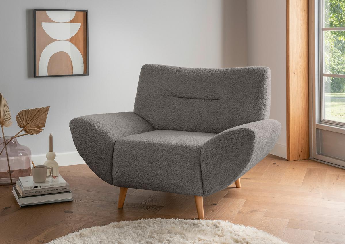 Sessel Drago, Anthrazit B: 111 Cm - Wildeiche/Anthrazit, KONVENTIONELL, Textil (111/81/90cm) - MID.YOU