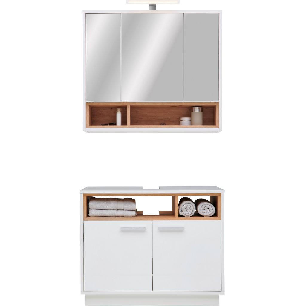 Badezimmer Milano Weiß, Dekor Artisan 2-teilig
