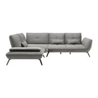 Rohová sedačka TRENDY, ľavá, sivá - čierna/sivá, Modern, kov/kompozitné drevo (250/93/310cm) - Premium Living