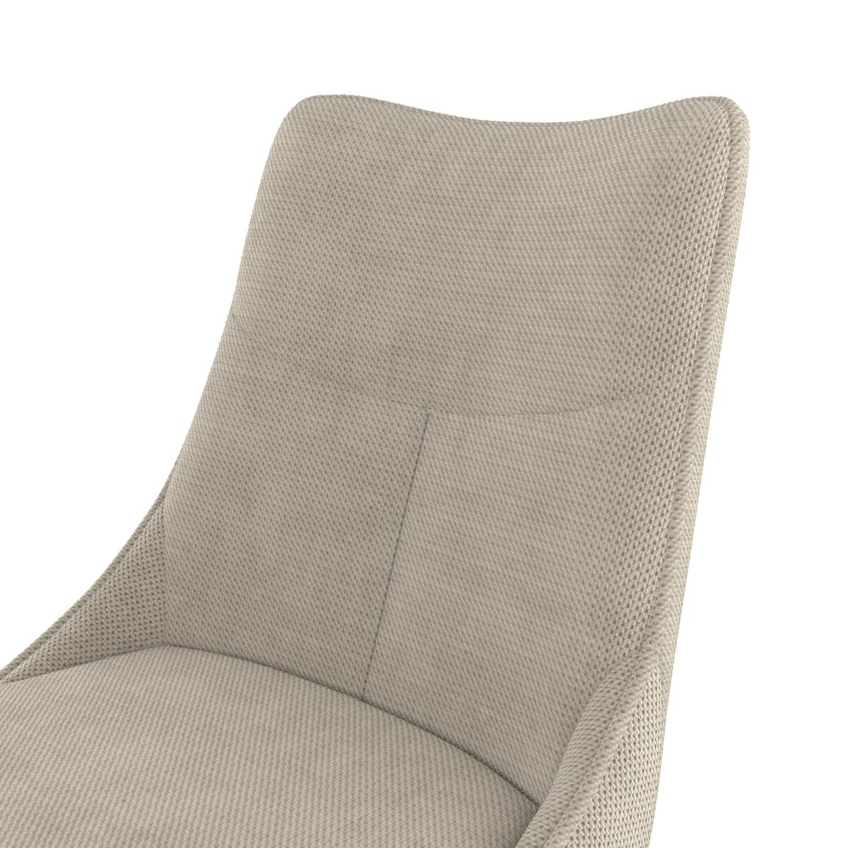 Vierfußstuhl Vera Beige Echtholz Beine - Beige/Schwarz, KONVENTIONELL, Holz/Textil (46/86/59cm) - Nedis SmartLife