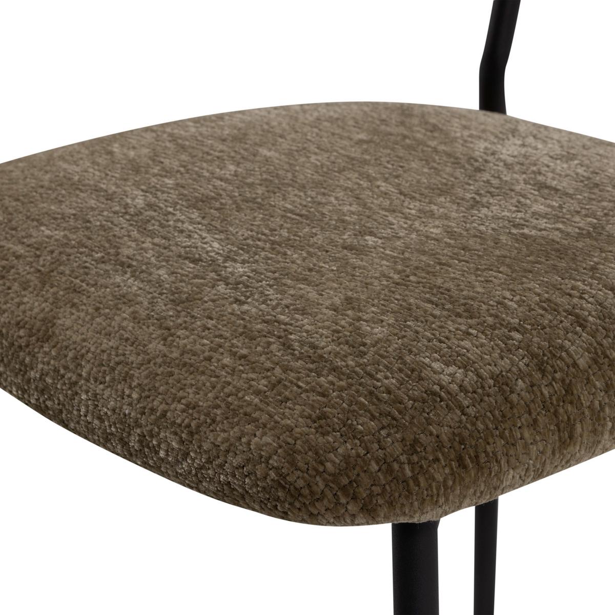 Stuhl-Set Klejd Braun B: 47cm - Schwarz/Braun, MODERN, Textil/Metall (47/79/53cm) - Livetastic