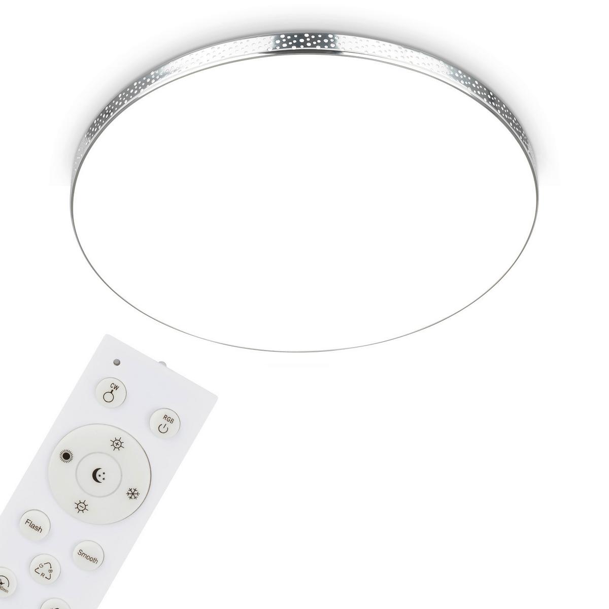Led-deckenleuchte 3679-118 Ø 45,5 Cm Multicolor - Chromfarben/Weiß, Basics, Kunststoff/Metall (45,5/7,5cm) - Briloner